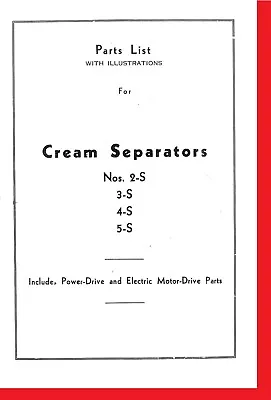 IH International McCormick-Deering Cream Separator 2-S 3-S 4-S 5-S Parts Manual • $15