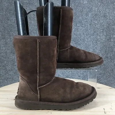 UGG Australia Boots Womens 9 Classic Short Shearling Winter Snow Boot 5825 Brown • $38.69