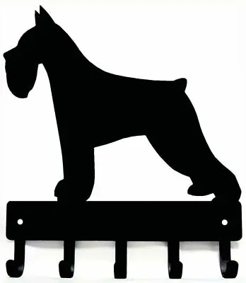 Miniature Schnauzer Dog Leash Hanger Metal Key Rack Holder 5 Hooks Sm 6  Made US • $15.99