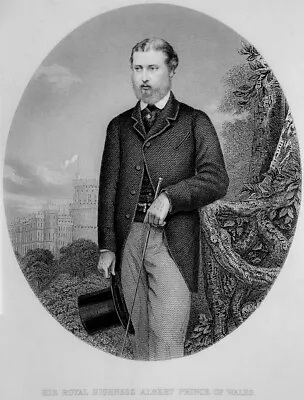 SON QUEEN VICTORIA KING ALBERT EDWARD VII SAXE-COBURG ~ Old 1860 Print Engraving • $23.99