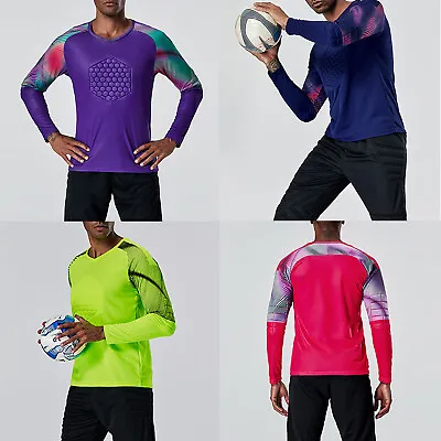 $20.89 • Buy Mens Padded Goalie Shirt Goalkeeper Jersey Uniform Long Sleeve Tops Activewear