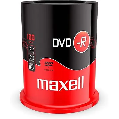 Bell Cake 100X DVD+R 4.7GB 120min 16x Single Layer Maxell Movie Music PC • £92.14