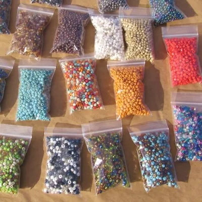 Wholesale Bulk Lot 10 Bags SEED BEADS 6MM Over 1 POUND ASSORTED COLORS • $13.99