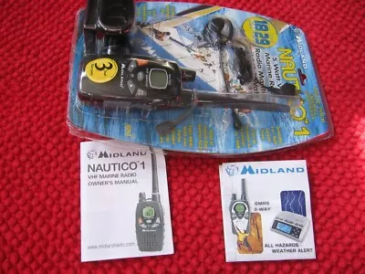 Midland Nautico 1 VHF Marine Radio Handheld Nautico 1 VP Value Pack • $70