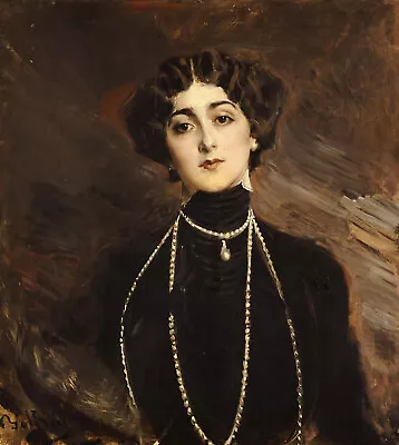 Giovanni Boldini  Portrait Of Lina Cavalieri  Italian Necklace Jewellery Chest • £94