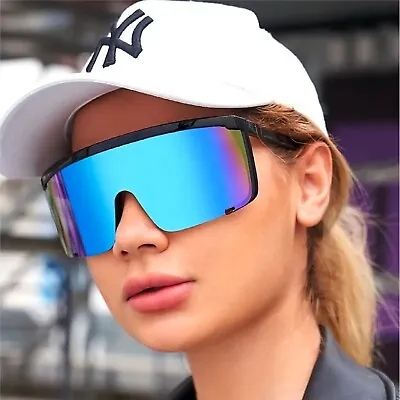 Sport Women Men Sunglasses Outdoor Shield Oversized Single Lens Wrap Around NEW • $13.99