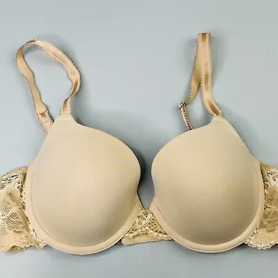 Wacoal French Garden Bra 34C T-Shirt Underwire Nude Lightly Lined Cup 85340 • $23