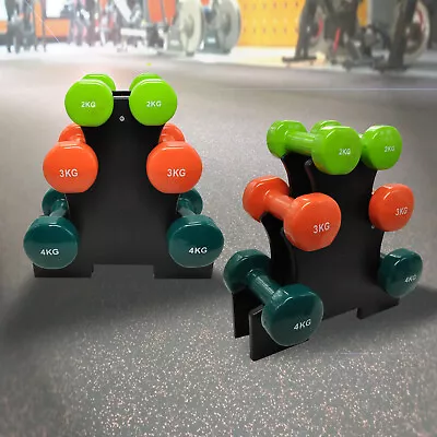 3 Pairs Pvc Dumbbell Set - 2kg + 3kg + 4kg With Free Rack - Total 18kg Weights • $84.95