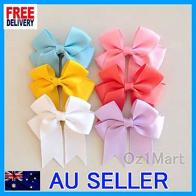 24 Colors NEW 3” Hair Clip Alligator Baby Toddler Girl Kids Grosgrain Ribbon Bow • $3.45