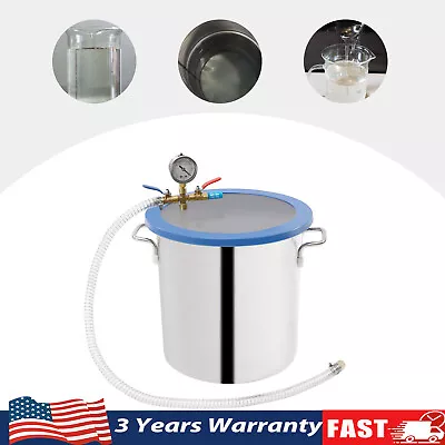 Stainless Steel Vacuum Chamber 5 Gallon Vacuum Defoaming Barrel For Epoxy Resin • $85.50