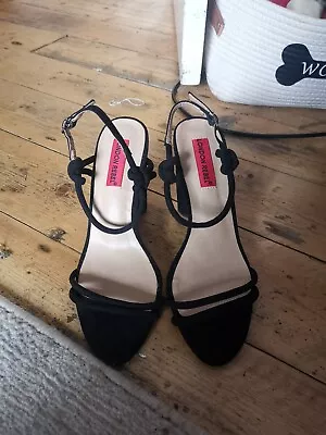 London Rebel Black Block Heels Size 6 • £2