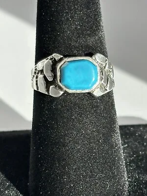 Men’s Sterling Silver Turquoise Ring Size 7 ~R018~ • $27.75