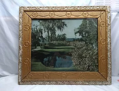 VINTAGE 27x23 HAND CARVED GOLD GILT PICTURE FRAME FITS 20X15 ART  • $41.24