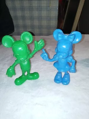 Vintage Hard Plastic Mickey Mouse Minnie Mouse Figures By Marx. • $4.99