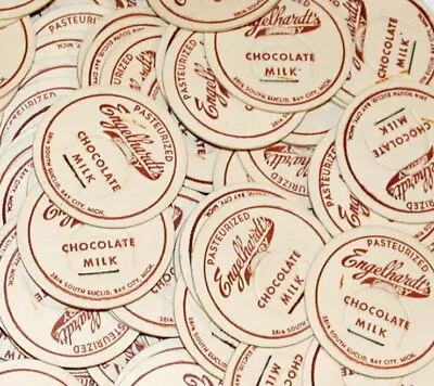 Vintage Milk Bottle Caps ENGELHARDTS DAIRY CHOCOLATE Bay City Mich Lot Of 50 • $7.49