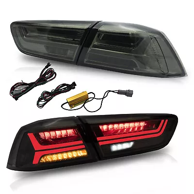 Customized SMOKED LED Tail Lights With Sequential Turn Sig. For 08-17 Lancer • $329.99