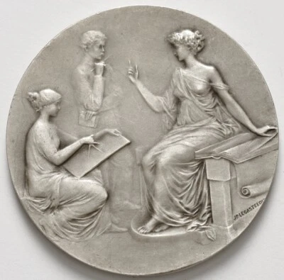 $75 • Buy France Orphanage Marianne Teaching Students Silver Medal By Legastelois 50mm 61g
