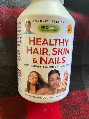 Andrew Lessman Hair Skin & Nails With 5000 MCG Biotin 500MG MSM 720 Cap 6/30/26 • $109.95