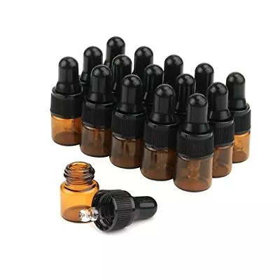 15Pcs Amber Glass Dropping Bottles 1ml 2ml 3ml 5ml Mini Essential Oil Dropper... • $14.36