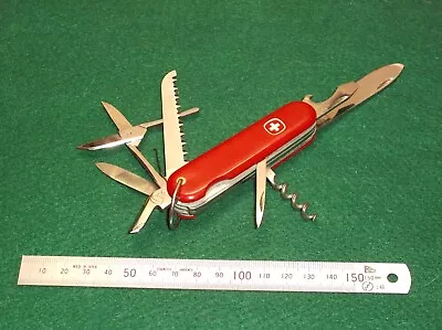 Wenger Vintage Swiss Army Knife - Forester - Red - Older Dog-leg Can Openerbail • $25