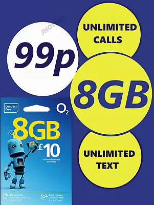 O2 Sim Card New Sealed Only 99p Pay As You Go 02 GREAT PRICE LIMITED SALE • £0.99