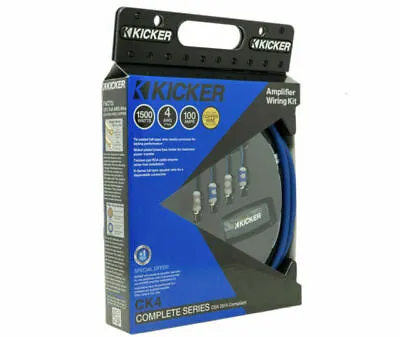 Kicker 46CK4 Car Audio 4 Gauge 2 Channel - Mono Amp Amplifier Install Kit CK4 • $179.99