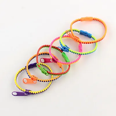 3 Sensory Zipper Fidget Bracelet Zip Toys Stress Anxiety Relief Autism ADHD UK • £3.59