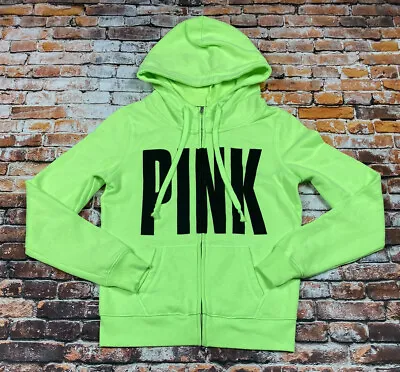 Pink Victoria’s Secret Women’s XS Hoodie Sweatshirt Neon Green Long Sleeve • $8.79