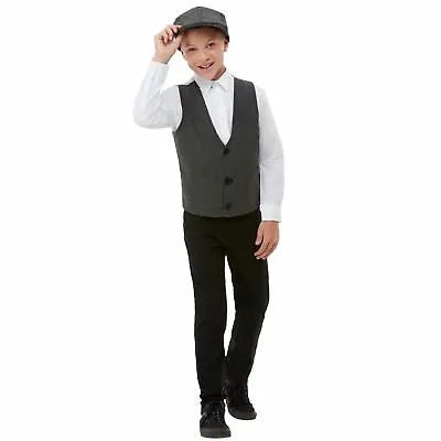 £13.31 • Buy Kids 1920's Gangster Fancy Dress Costume Kit Flat Cap Waistcoat Boys Book Day