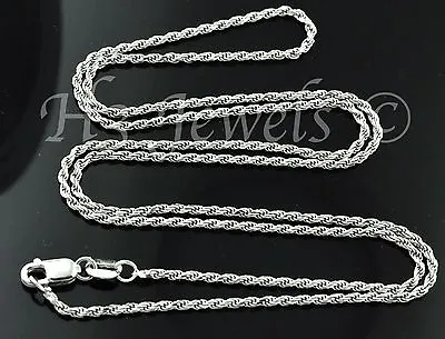 4.50 Grams 14k Solid White Gold Rope Chain Necklace 20 Inches Italian #1249 • $345