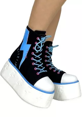 YRU SHOES Jolt [Black/Blue] Frankie Stein | MONSTER HIGH PLATFORMS* Gothic • $355.95