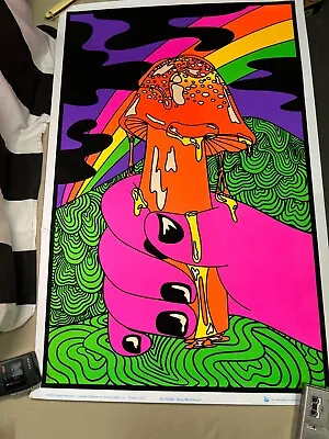 Rainbow Sexy Mushroom Blacklight Easy Partners Trippy Acid Weed Poster Wall Art • $40