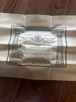 Antique 1944 Masonic 32nd Degree Scottish Rite Certificate Vintage • $13.46
