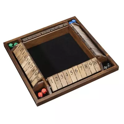 4-Player 10 Number Shut The Box Game 14 . Walnut Stained Wood. New. • $25.99