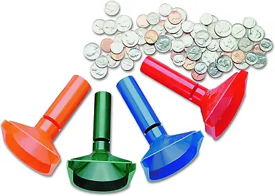 MMF Industries Coin Sorter Tubes 4 Colour-Keyed Tubes – Durable Moulded Plastic • $17.95