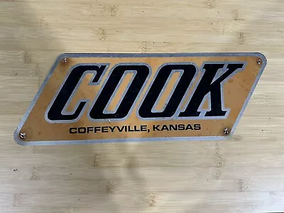 Vintage Original Cook Pump Jack Sign Coffeyville Kansas • $125