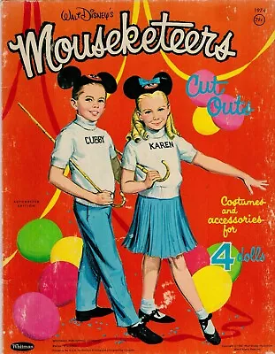 VINTGE UNCUT 1963 MOUSEKETEER PAPER DOLL LASeR REPRODUCTIN NO1 SELER FREE SH LO  • $15.95