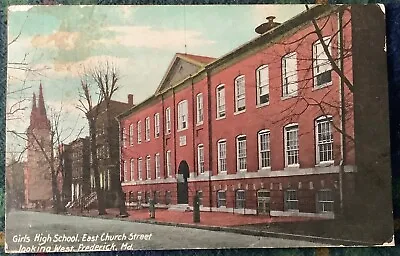 $9.99 • Buy Frederick MD-Maryland Girls High School E. Church St Looking West 1908 Postcard