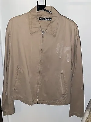 Acne Studios Distressed Zip Up Jacket Beige Size Medium  • £95