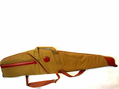 Leather & Canvas Rifle Slip Tactical  Gun Shooting Hunting Carry Case Bag • £129.99