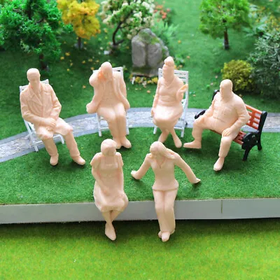 P2515 6pcs G Scale Figures 1:25 All Seated Unpainted People Model Train Railway • £7.14