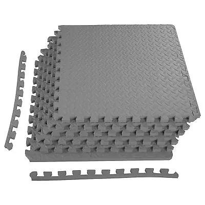 BalanceFrom Fitness 24 Sq Ft Interlocking EVA Foam Exercise Mat Tiles Gray • $32.99