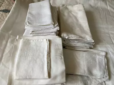 Vintage Napkins Cloth Assorted Bundle Lot Of 50+ White Clean • $32