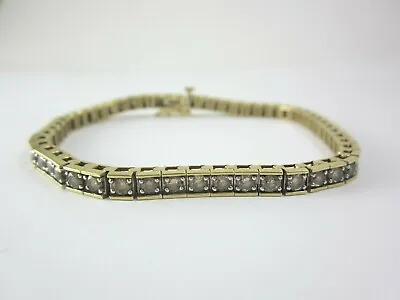 Beautiful Ladies 14k Yellow Gold Champagne Diamond Tennis Bracelet 3ct   14.4g • $1900