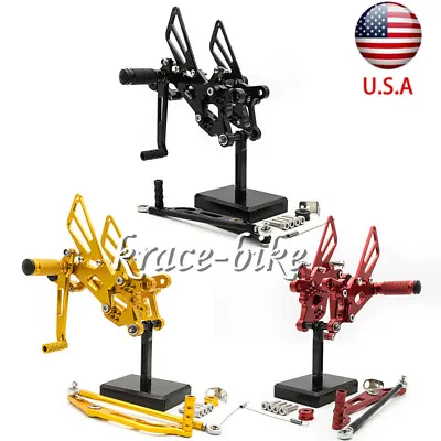 For YZF R6 2006-2016 2017-2023 CNC Rearset Footrest Footpegs Pedals Foot Pegs • $109.99