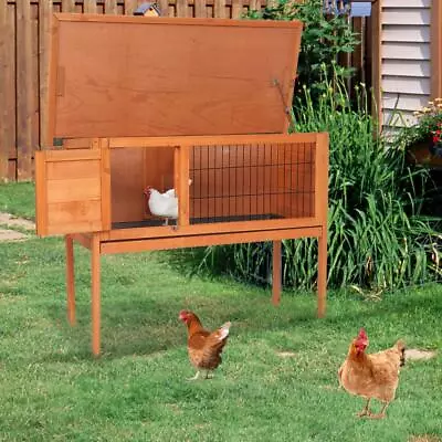 Elevated Rabbit Hutch Chicken Coop Bunny Cage Small Animal Pet House • $64.99