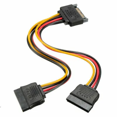 20cm 15 Pin Sata Male To 2 Sata Female Power Splitter Y Cable UK A++ • £2.48