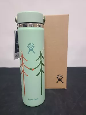 Hydro Flask Treeline Green 24 Oz Wide Flex Cap Insulated Bottle Limited Edition • $39