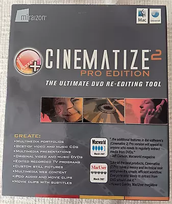 Cinematize 2 Pro Editon DVD Re-editing Tool For Mac • $19.99