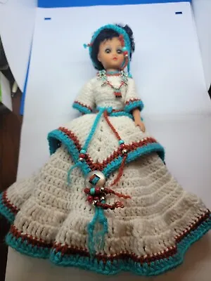 $12 • Buy Vintage 15  Indian Native American Princess Doll With Crocheted Beaded Dress